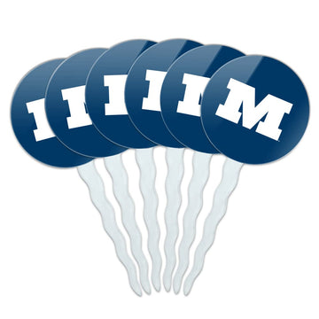 Millikin University Primary Logo Cupcake Picks Toppers Decoration Set of 6