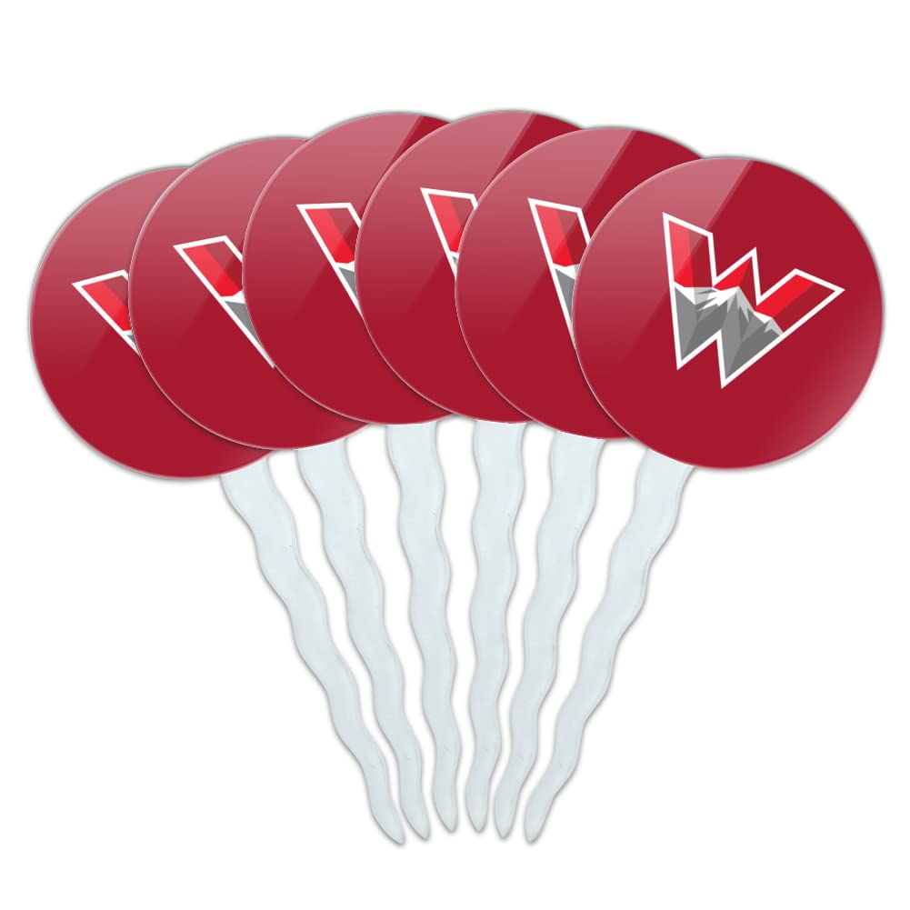 GRAPHICS & MORE Cupcake Picks Set of 6, Acrylic, Western Colorado University Design, Model CUPT.CIR.ACR.6PK.CLCWS500
