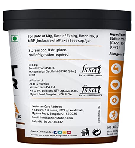 AS-IT-IS ATOM Chocolate Peanut Butter Crunchy 1Kg | Gluten Free