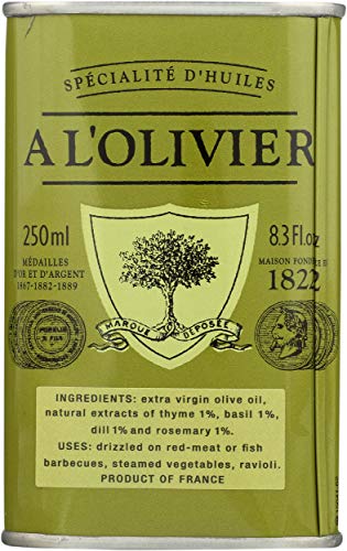 A L'Olivier Olive Oil Infused With Herbs Provence, 8.3 Ounce Tin