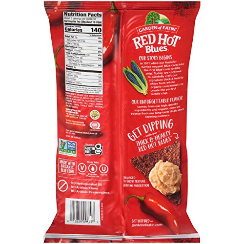 Garden of Eatin  Tortilla Chips , Red Hot Blues, 5.5 oz (Pack of 12)