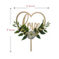 Wedding Cake Topper - Rustic Theme For Bridal Shower Engagement Anniversary Party Decoration , Personalized Heart Shaped , Woode
