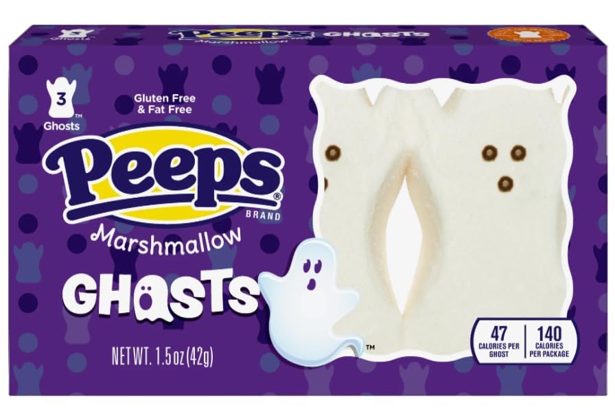 Peeps Halloween Peep Variety Pack of Marshmallows  Delicious Classic  with One Packet Each  Skulls  Pumpkins  Monsters and Ghosts (Pack of 4)