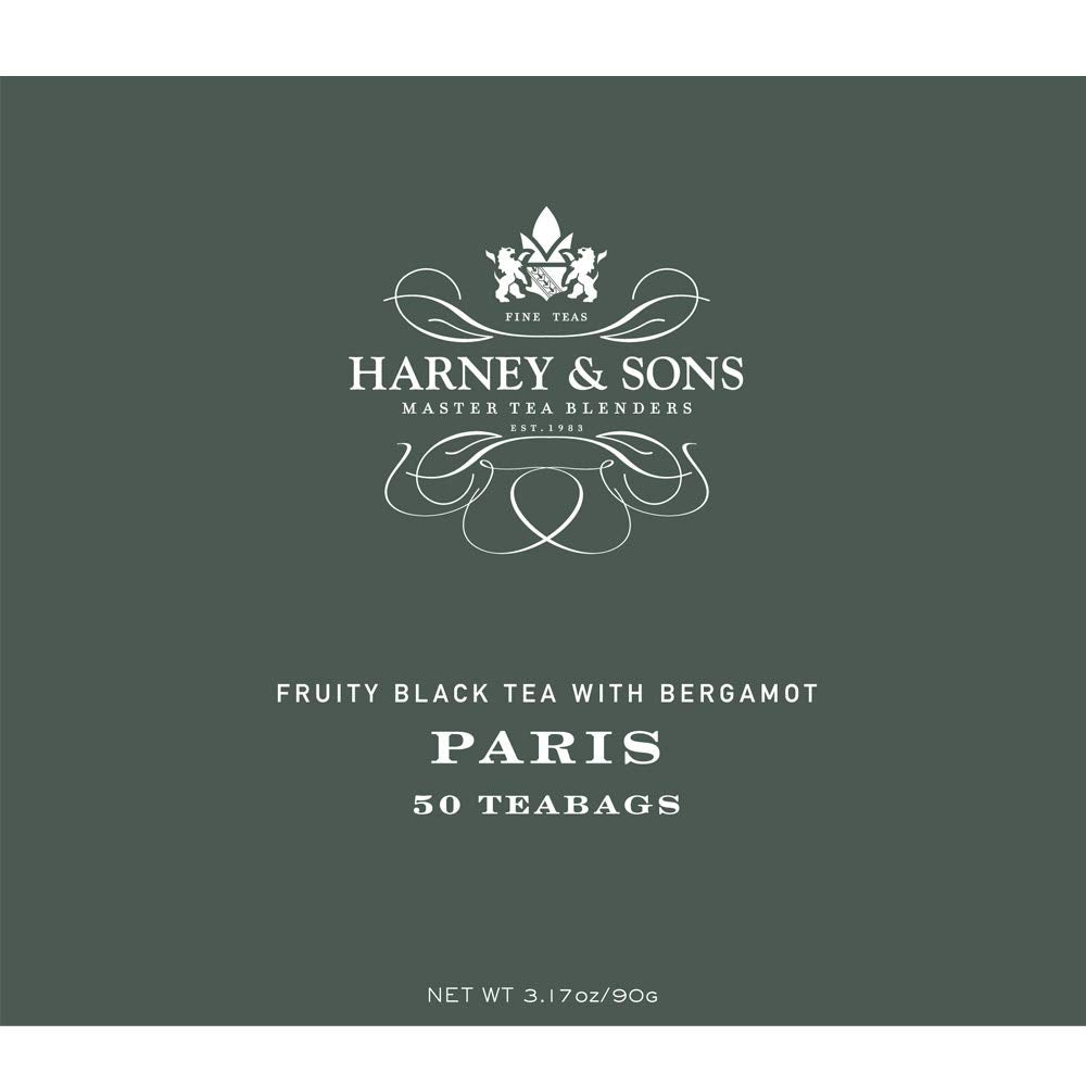 Harney & Sons Paris Tea, Fruity Black Tea With Bergamot, 50 Teabags