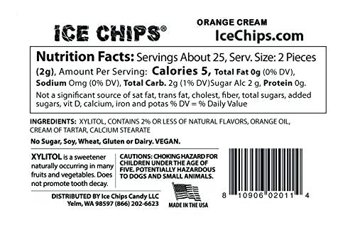 Ice Chips Xylitol Candy Tins (Orange Cream, 6 Pack) - Includes Band As Shown