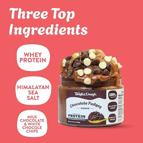 Twisted Dough - Chocolate Fudgey Cookie | Healthy Edible Dessert | 100 Grams Of Whey Protein | Protein Packed Cookie Dough | Glu