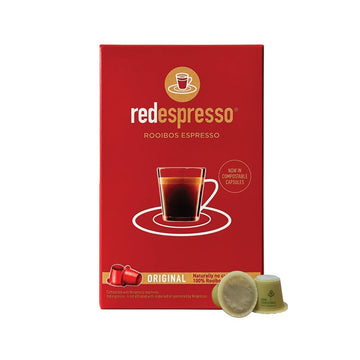 Rooibos Tea Original - Red Espresso - South African - Pods Compatible with Nespresso machines - Vegan, Non GMO, Calming (10 Pods)