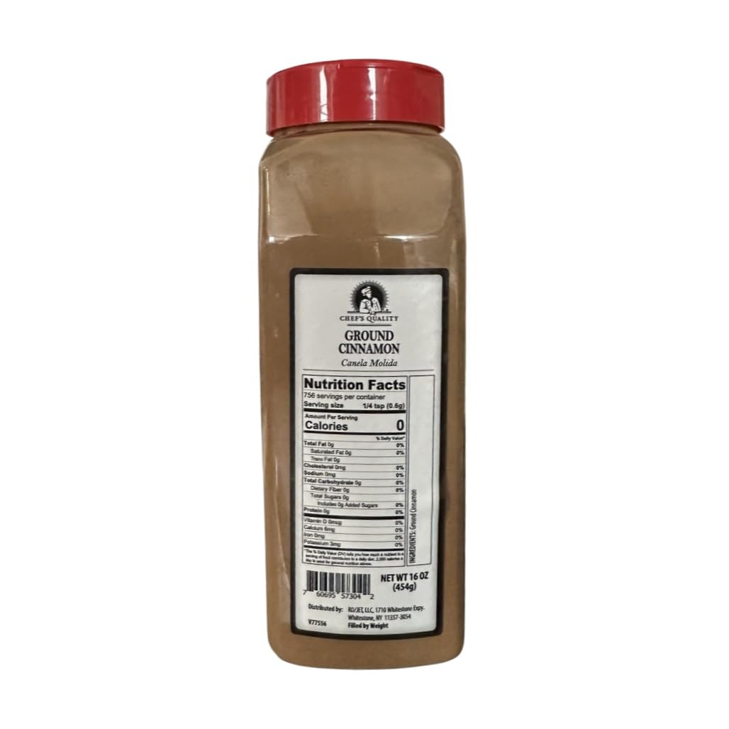 Chefs Quality Ground Cinnamon 16 Ounce