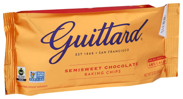 Guittard Baking Chips, Semi Sweet Chocolate, 12 Oz