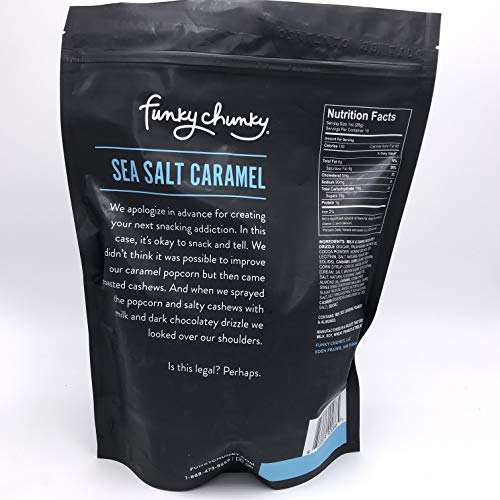 Funky Chunky | Gourmet Chocolate Popcorn Snacks | Sea Salt Caramel Flavor | 19Oz Large Bag