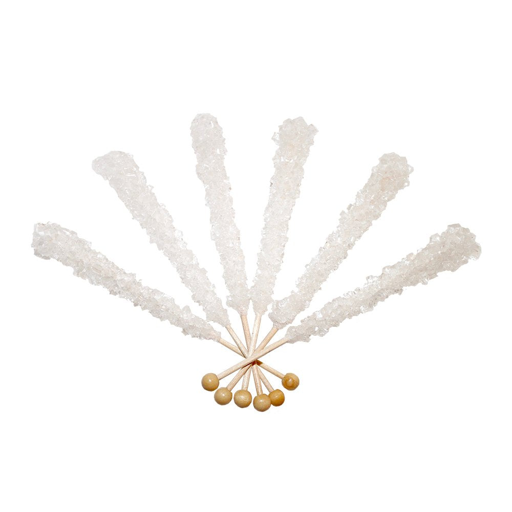 Espeez Extra Large Rock Candy Sticks - 6 Count - Red, White, Blue - Individually Wrapped for Candy Buffets, Birthdays, Weddings