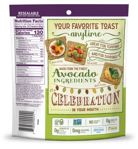Crunchmaster Crunchy Baked Rice Crackers, Avocado Toast Ultimate Everything, Vegan Friendly, Kosher, Gluten Free & Non-Gmo, 3.54