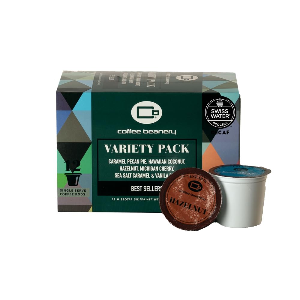 Coffee Beanery Decaf CB Variety Coffee Pod Pack | 12ct Medium Roast Arabica Coffee