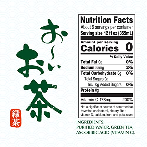 Ito En Oi Ocha Green Tea, Sugar Free, 2 Liter Bottle, 67.6 Ounce (Pack Of 6)