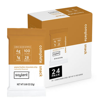 Soylent Snack Mini Protein Bars - Peanut Butter Chocolate Chip, 1G Sugar, Protein Bars, Gluten Free, 6G Of Vegan Energy - 24 Cou