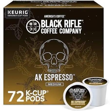 Black  Coffee Company AK Espresso  72 Count  Medium Roast K Cups - Single Serve K Cups Coffee Pods - Kcup Pods Compatible with Keurig 1.0 & 2.0 - Made from Arabica Beans