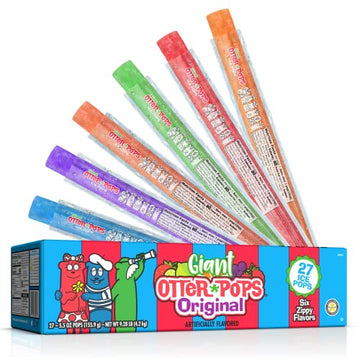 Otter Pops, Giant Original 55Oz, 27 Ice Pops, Six Zippy Flavors