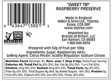 Tiptree Sweet Tip Raspberry Preserve, 12 Ounce Jars (Pack Of 6)