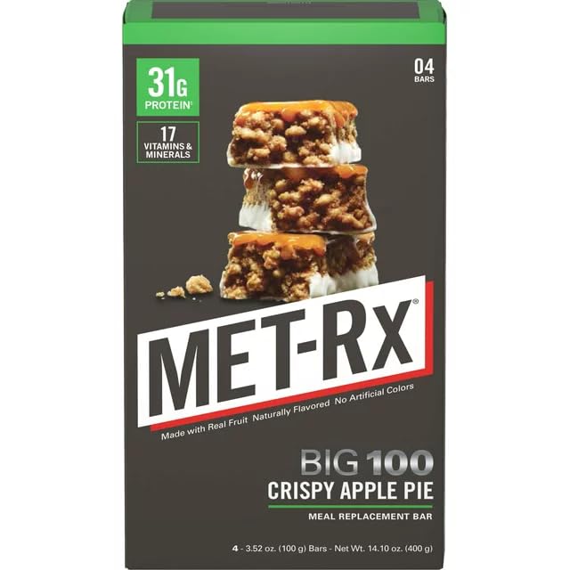 Product Of Met-Rx Big100, Bar - Colossal Crispy Apple Pie, Count 9 (3.52 Oz ) - Nutrition Bar With Protein / Grab Varieties & Flavors