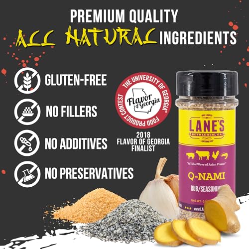 Lane'S Q-Nami Japanese Seasoning Rub, All-Natural Shichimi Togarashi Seasoning For Steak, Chicken, Veggies, & Tuna, Gluten-Free,
