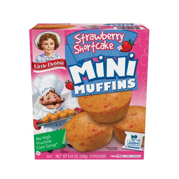 Little Debbie Strawberry Shortcake Mini Muffins, 40-1.7 OZ Pouches (8 Boxes)