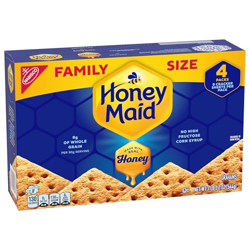 HONEY MAID Graham Crackers, Lunch Snacks, Family Size, 19.2 oz