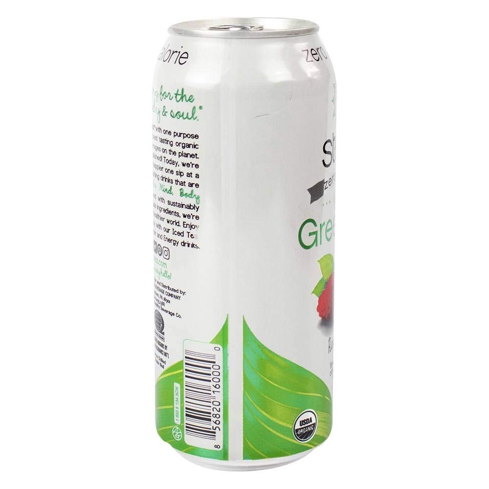 Steaz Organic Zero Calorie Iced Green Tea, Raspberry, 16 Oz (Pack Of 12)