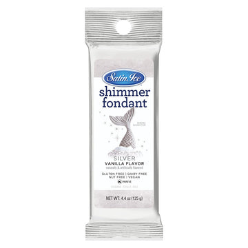Satin Ice Silver Shimmer Fondant, Vanilla, 4.4 Ounces