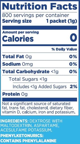 EQUAL 0 Calorie Sweetener, Aspartame and Acesulfame-K Sweetener Packets, Zero Calorie Sugar Alternative, Erythritol Free, 800 Ct