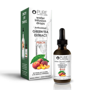 Pure Inventions Water Infusion Drops - Green Tea Antioxidants, Electrolytes - No Sugar, Calories, or Artificial Sweeteners - Pea