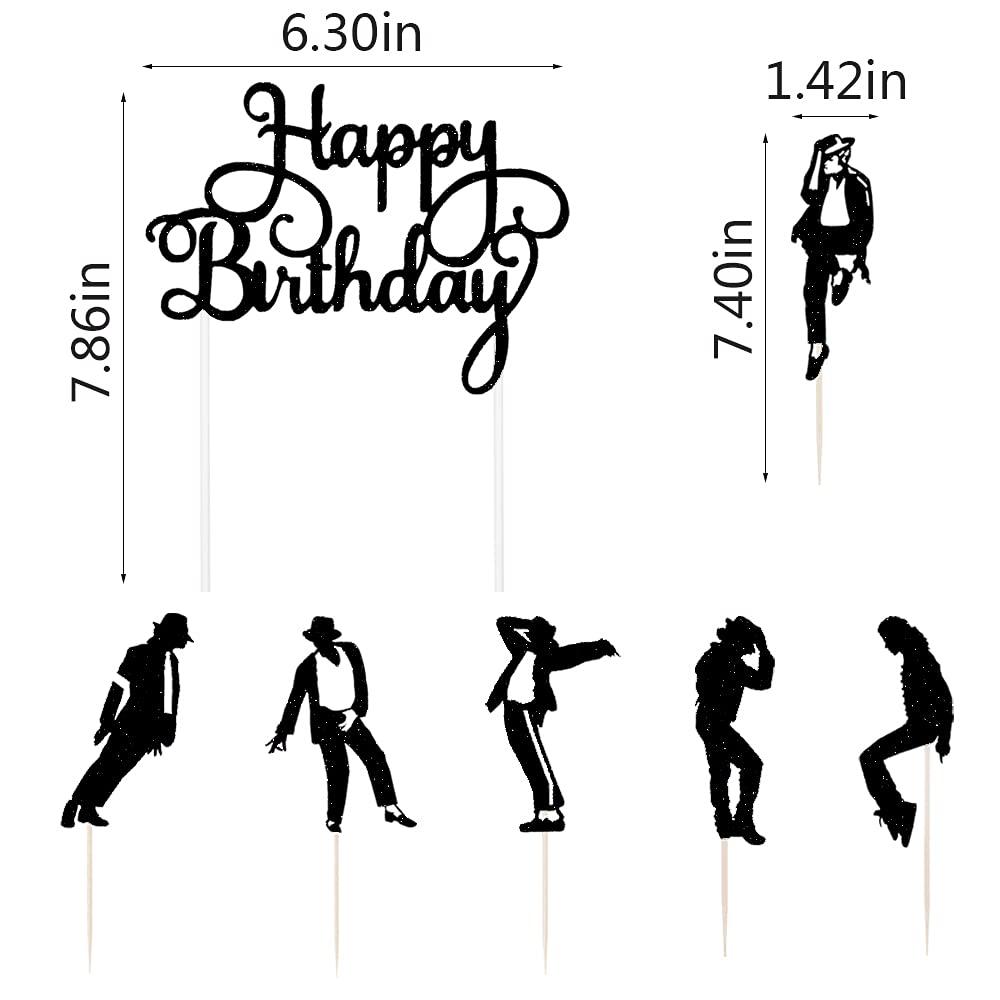 Lveud Dance King Happy Birthday Cake Topper Forever God Art Dance Theme Birthday Cake Topper Birthday Party Cake Decorations (7P