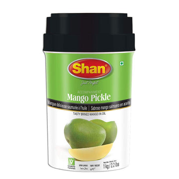 Shan Mango Pickle - Brined in Oil, Rich Spices, 35.27 oz (1000g), Vegetarian, Airtight Pet Jar