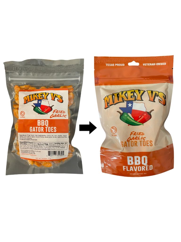 Mikey Vs BBQ Gator Toes Deep Fried Garlic Snacks 3.9oz Pack of 1