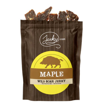 Jerky.com Exotic Maple Wild Boar Jerky - Wild Game Meat Snacks, Exotic Snacks, High-Protein, All-Natural, No Added Preservatives