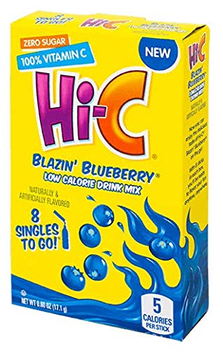 Hi-C Singles To Go Drink Mix Variety Pack, 2 Blazin' Blueberry, 2 Flashin' Fruit Punch, 1 Grabbin' Grape, 1 Mashin' Mango Melon,