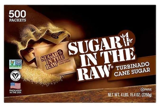 Generic Sugar in Raw Turbinado Cane Sugar Packets, 500 ct., 64 Ounce, Pack of 1