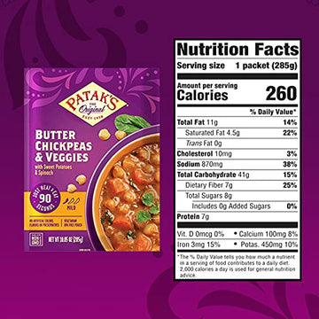 Patak'S Ready To Eat Meals Including Butter Chickpeas, Veggie Korma, Lentil & Tikka Masala, A Flavorful Balanced Melody Of Veggi