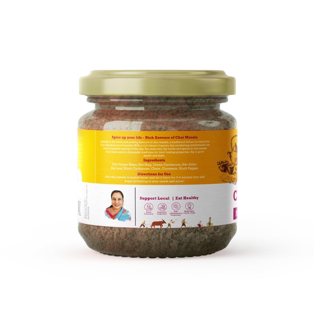 First Bud Organics -Chai Masala 100G|Organic Indian Spice Blend For Tea|Handpicked Premium Ingredients|Freshly Packed|No Artific