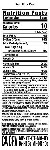 Monster Energy Zero Ultra, 16 fl oz.