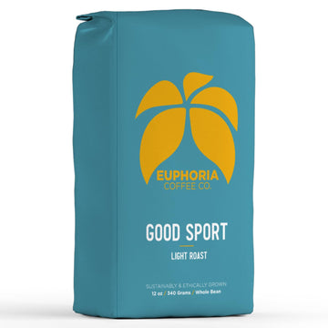EUPHORIA COFFEE CO. Good Sport Whole Bean Coffee - Light Roast | 12oz Bag (1 Pack)