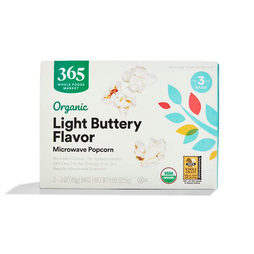 365 By Whole Foods Market, Organic Light Butter Microwave Popcorn, 9 Ounce