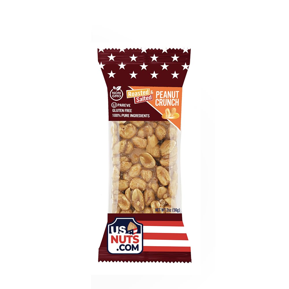 Nutty Crunchers Roasted and Salted Honey Crunch Bar - 12 Bars/box, Peanut