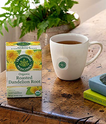 Traditional Medicinals Organic Roasted Dandelion Root Herbal Tea - 16 Bags, 12 Pack