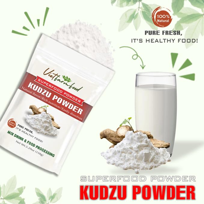 Kudzu Root Powder 5.29 Oz (150G) Vietfarmfood: Freeze-Dried Extracted From 100% Pure, Sugar-Free. Used To Mix Mixed Drinks Fresh