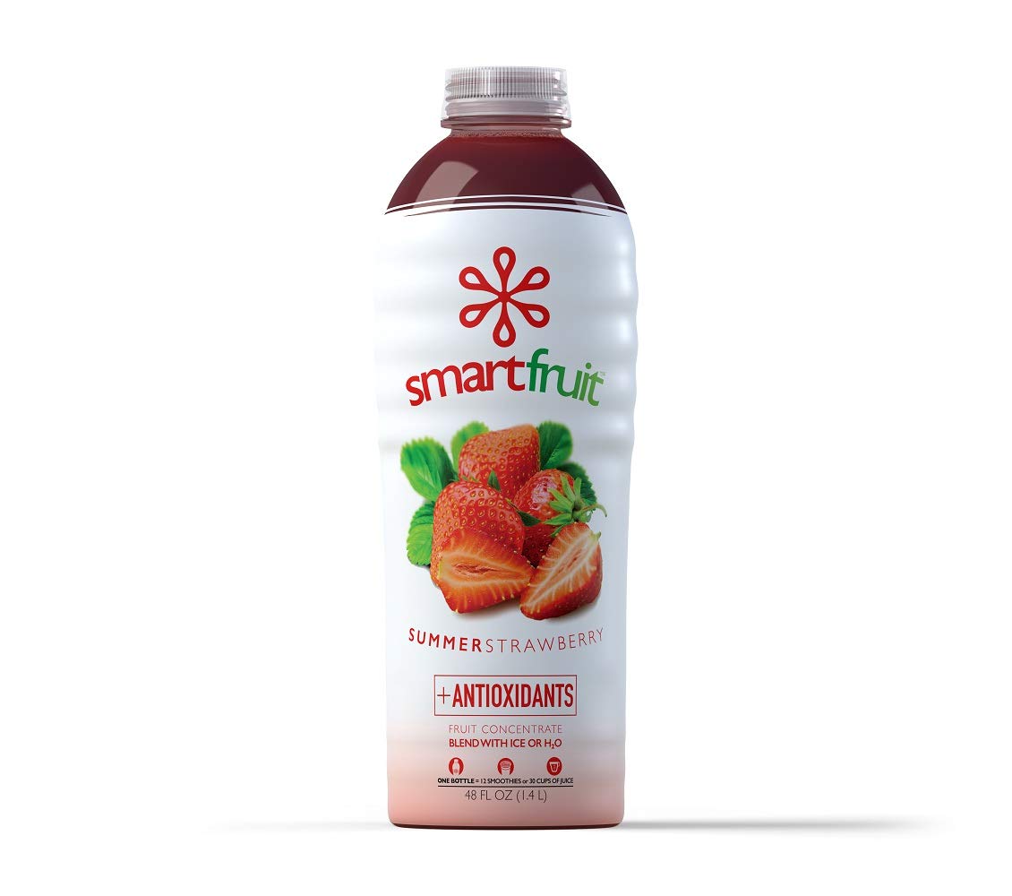 Smartfruit Summer Strawberry + Antioxidants, 100% Real Fruit Pur  e, Non-GMO, No Additives, Vegan - 48 Fl. Oz