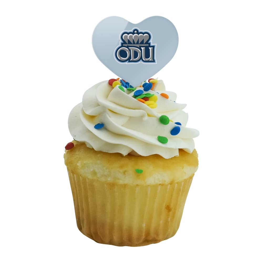GRAPHICS & MORE Cupcake Toppers Set of 6, Acrylic, Heart Design, One Size, Old Dominion University
