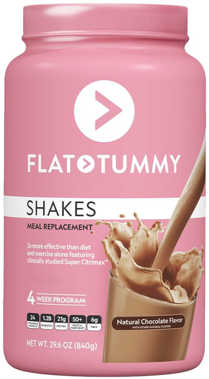 Flat Tummy Tea Meal Replacement Shake - Chocolate, 20 Servings, EBT Eligible - Plant Based Protein Powder for Women - Vitamins &