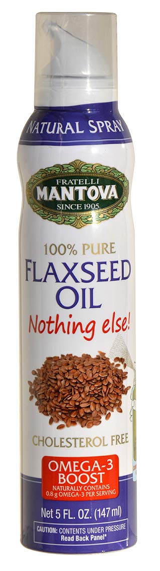 Mantova Flaxseed Oil, 100% Pure Cooking Spray with Omega-6, perfect for Keto snacks, baking, or seasoning for cooking, our oil d