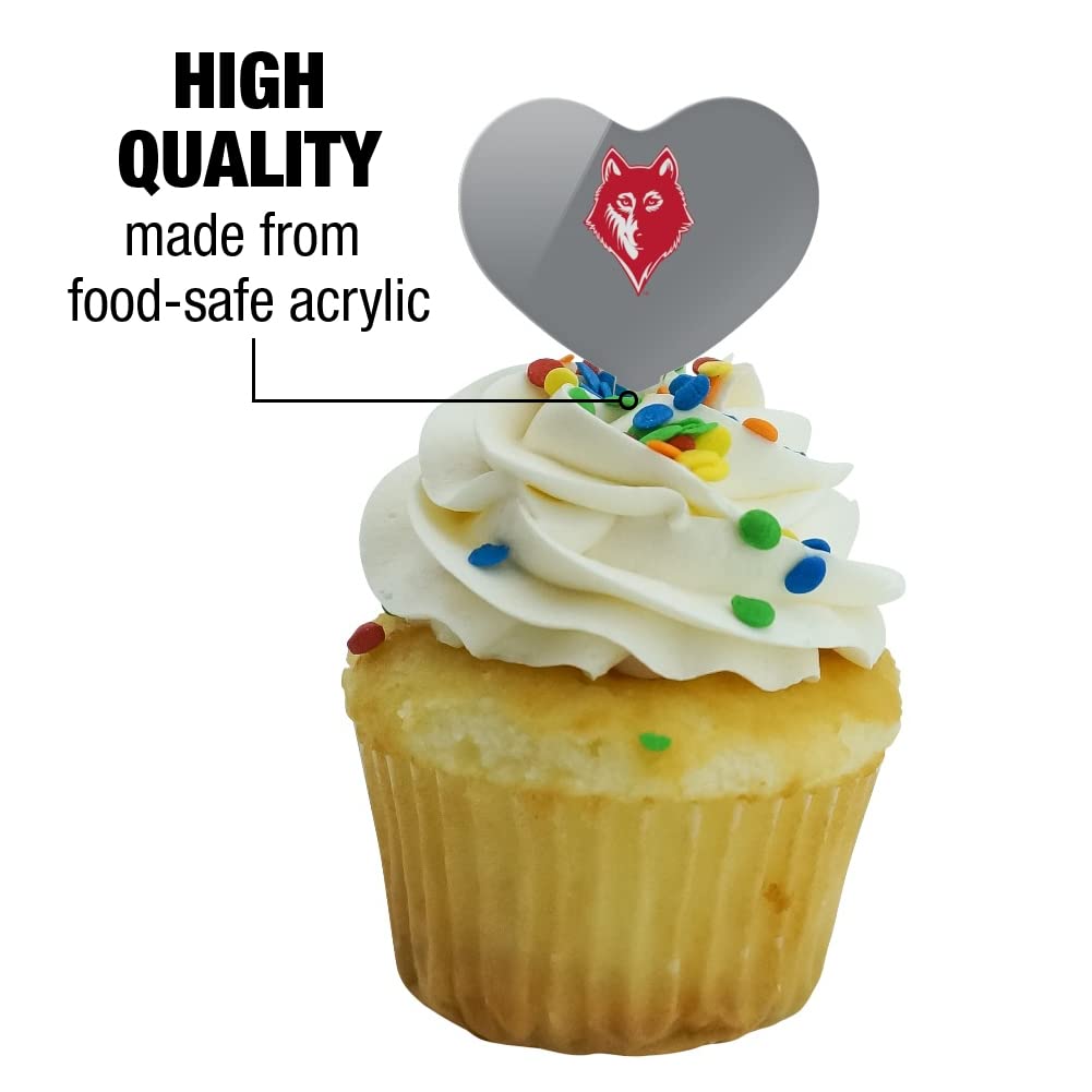 GRAPHICS & MORE Acrylic Cupcake Picks Toppers Set of 6 - Newberry College Heart Design
