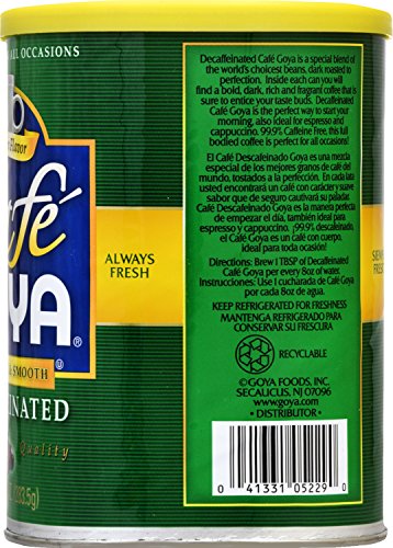 Goya Foods Decaffeinated Espresso Coffee  10 Ounce Can (Pack of 12)